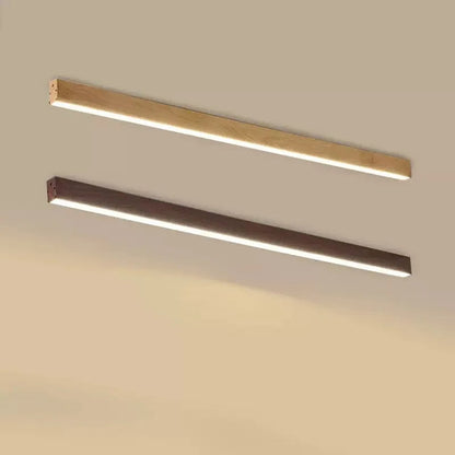 Modern Linear LED Wood Grain Indoor Dimmable Ceiling Light