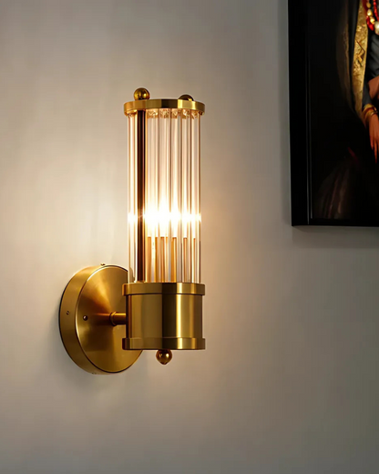 Elegant Crystal Glass Stainless Steel Contemporary Wall Sconce
