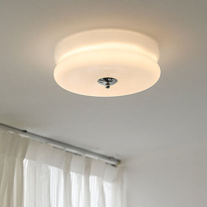 Modern LED Glass Cream Flush Mount Ceiling Light Hallway Living Room