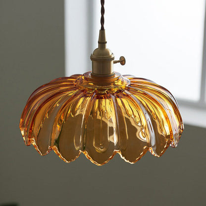 Vintage Floral Adjustable Glass Kitchen Pendant Light