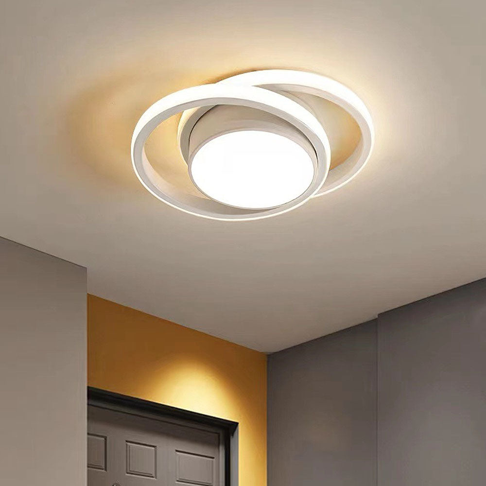 Modern Minimalist Double Ring Halo Contemporary Ceiling Light Fixture