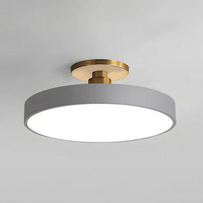 Round Acrylic Metal LED Ceiling Light – Semi Flush Mount – Hallway Living Room
