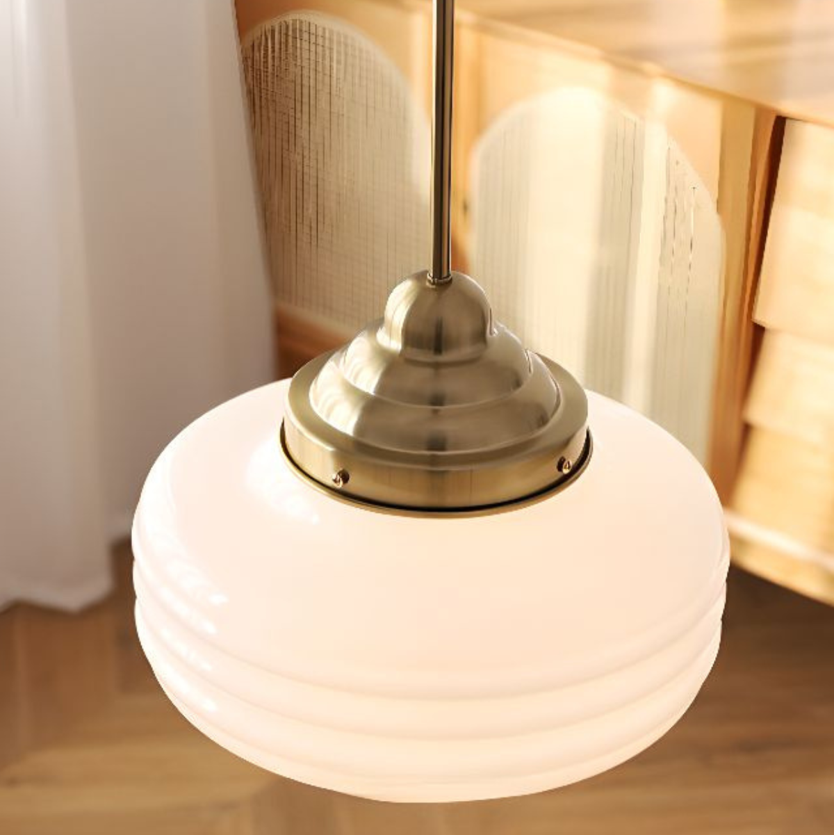 Elegant Warm 3000K Glass Iron Industrial Pendant Light Kitchen Island