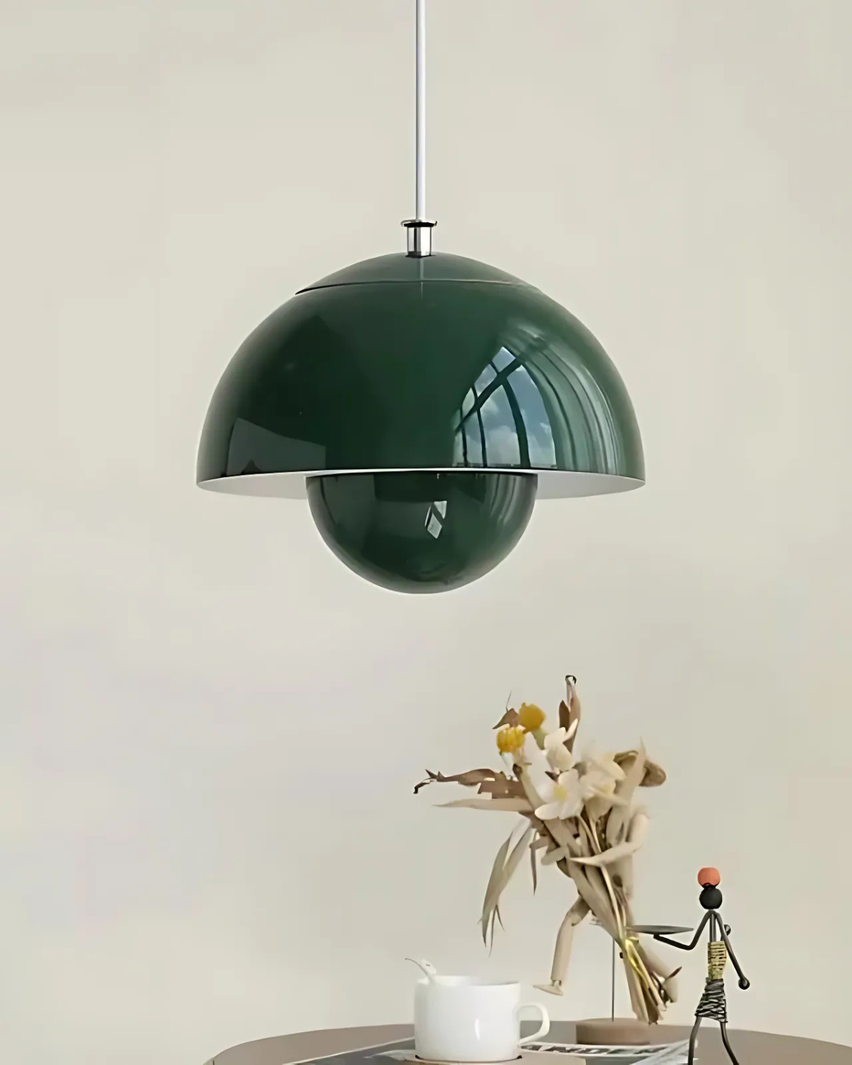 Minimalist White Steel And Aluminum Kitchen Island Pendant Light