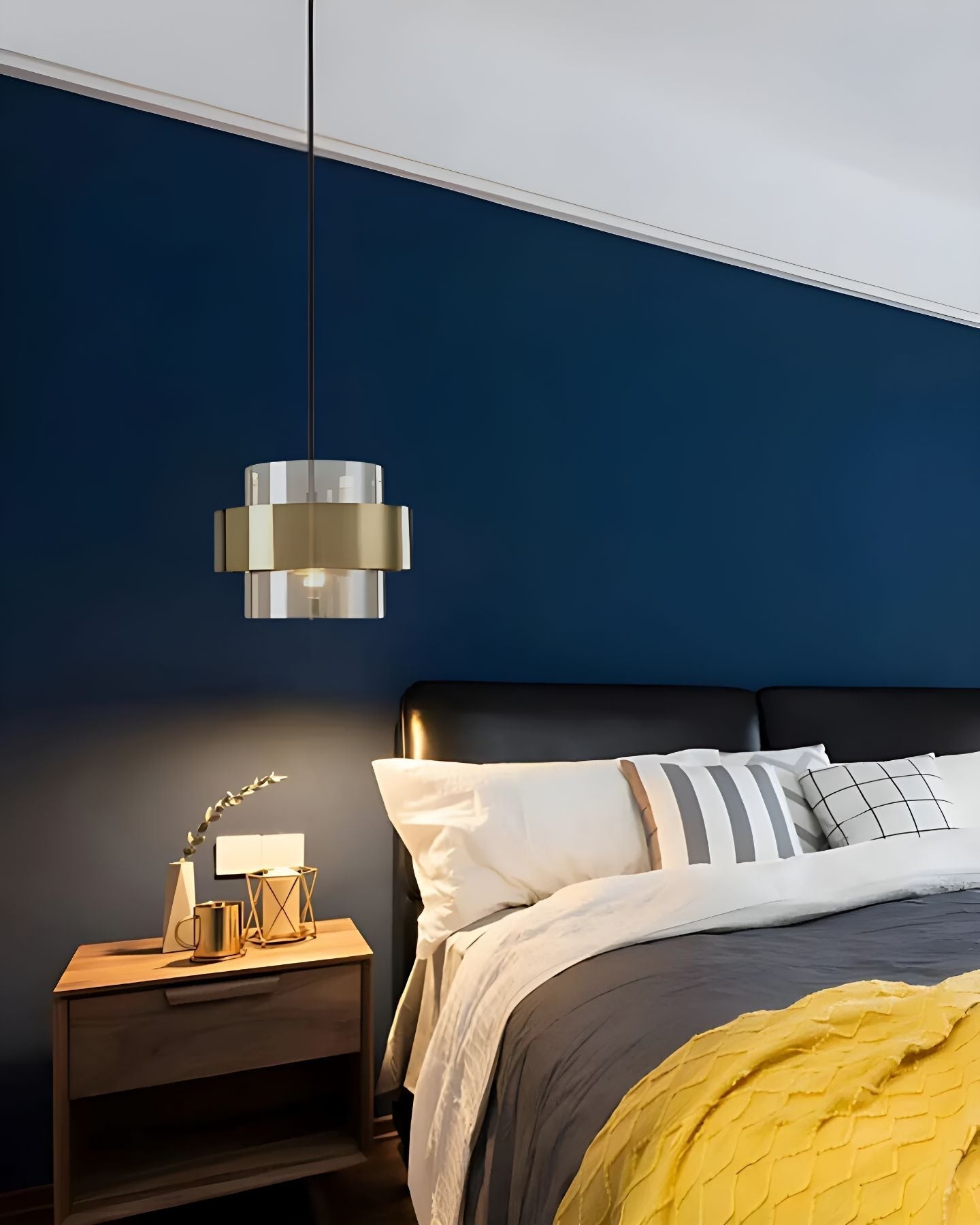 Industrial Adjustable Height Glass Pendant Light Ceiling Fixture Hanging