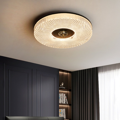 Round Metal Acrylic LED Flush Ceiling Light – Dimmable Hardwired for Bedroom & Kitchen