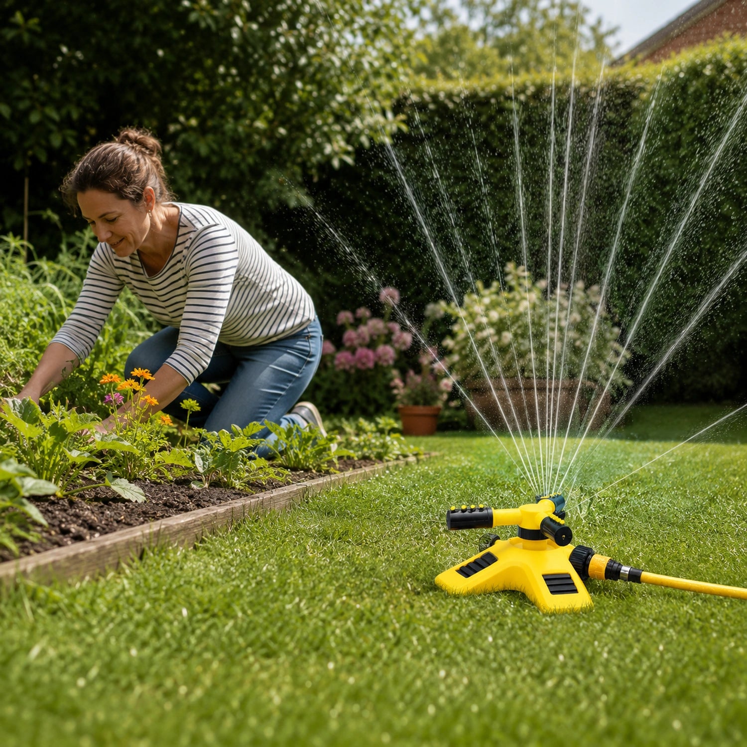 3-Arm Adjustable 360° Rotating Lawn Sprinkler System