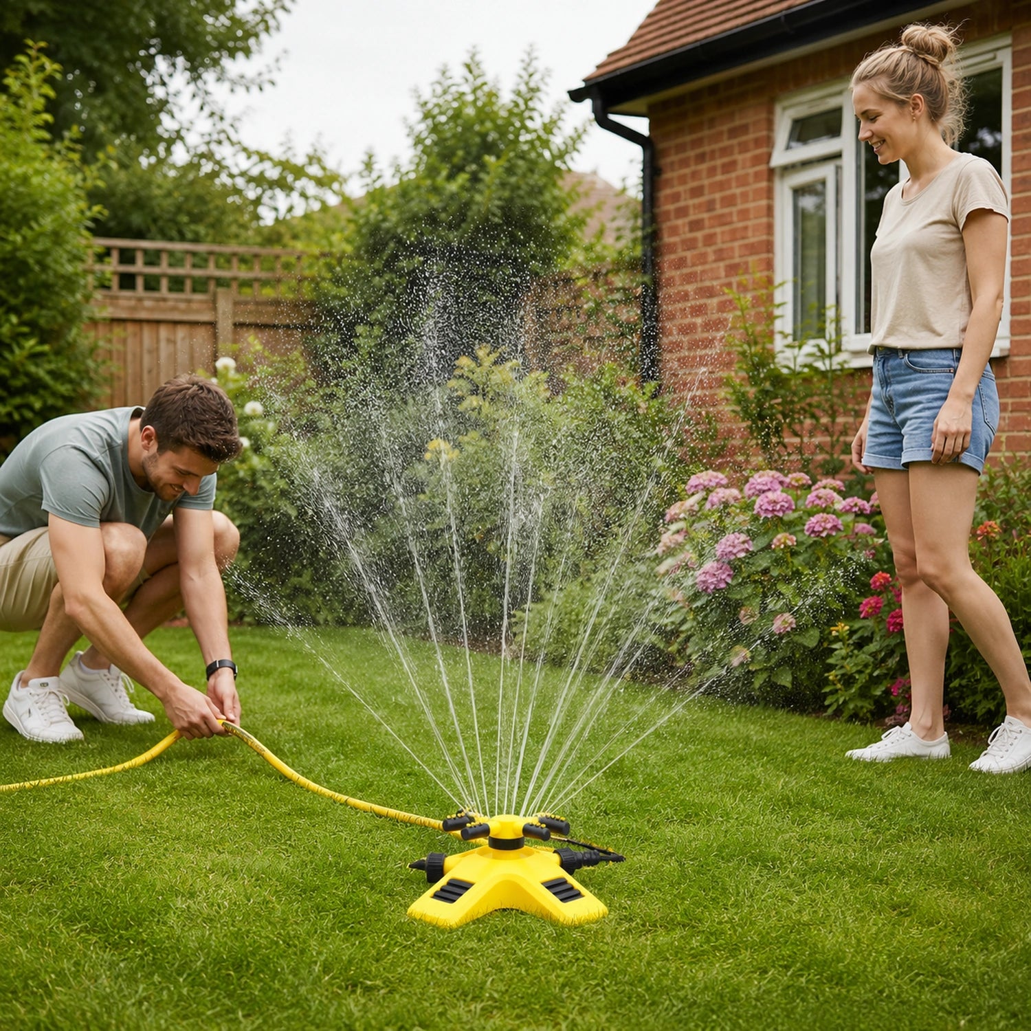 3-Arm Adjustable 360° Rotating Lawn Sprinkler System
