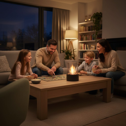 Bioethanol Tabletop Fireplace - Ventless Smokeless Indoor Outdoor - Portable Real Flame