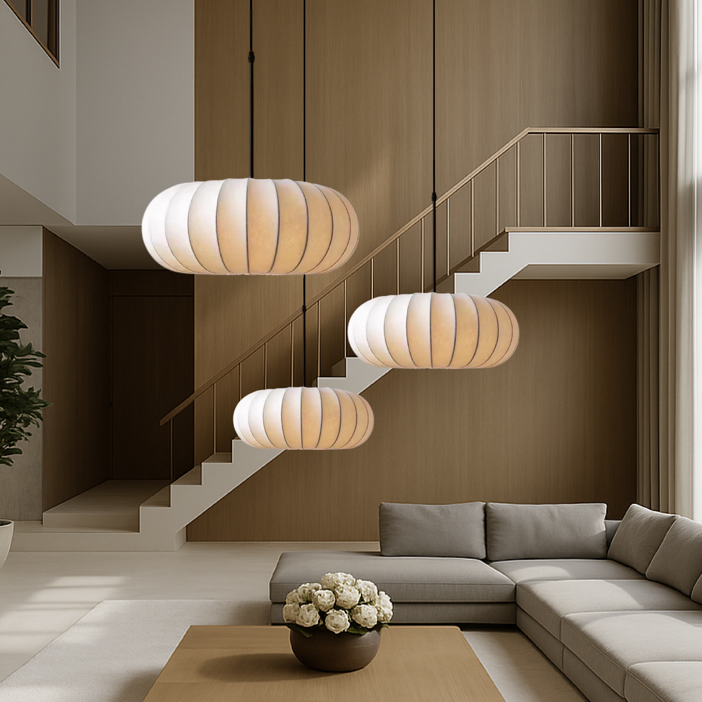 Silk Pendant Light Modern Elegant Hanging Fixture