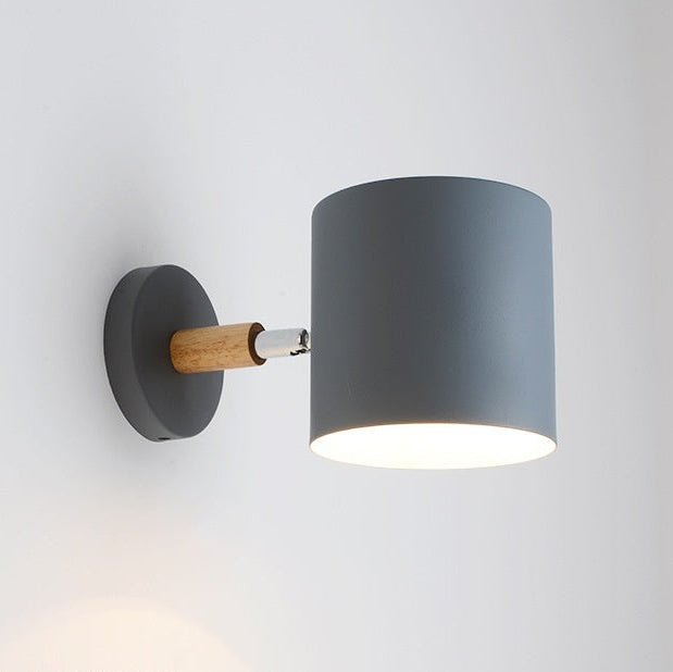 Nordic Adjustable Metal And Wood Modern Wall Light