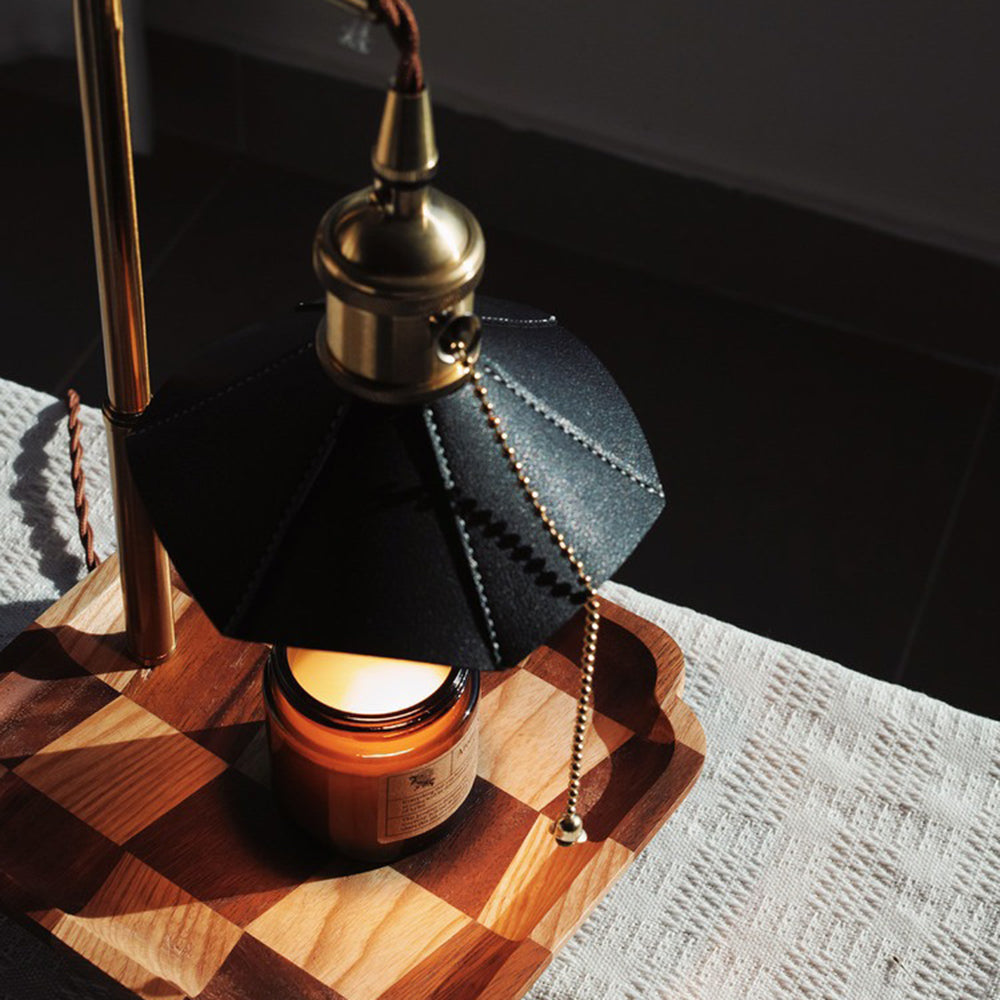 Retro Wood warming candle lamp