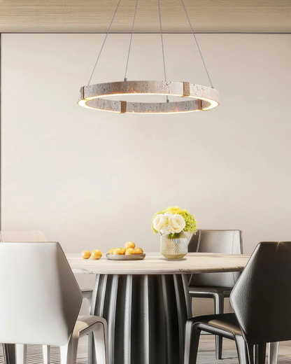Modern Adjustable Travertine Natural Stone Pendant Light