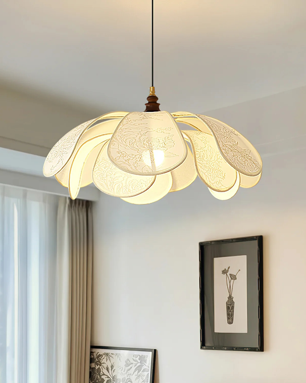Elegant Floral Flush Mount Ceiling Light Warm 3000K Dining Kitchen