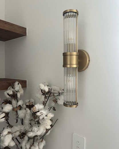 Elegant Warm Glow Crystal Space Saving Wall Sconce