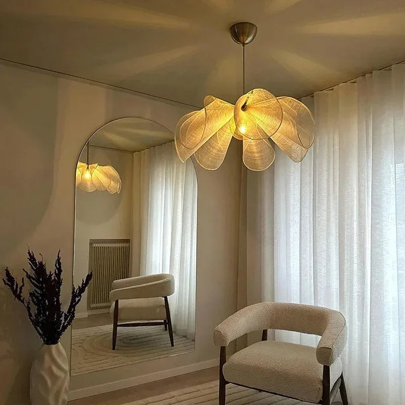 Vintage Fabric Shade Pendant Light