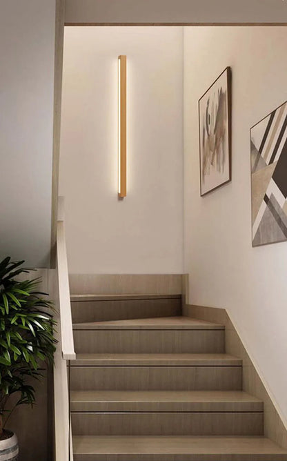 Modern Dimmable Linear Wood Acrylic Minimalist Wall Light