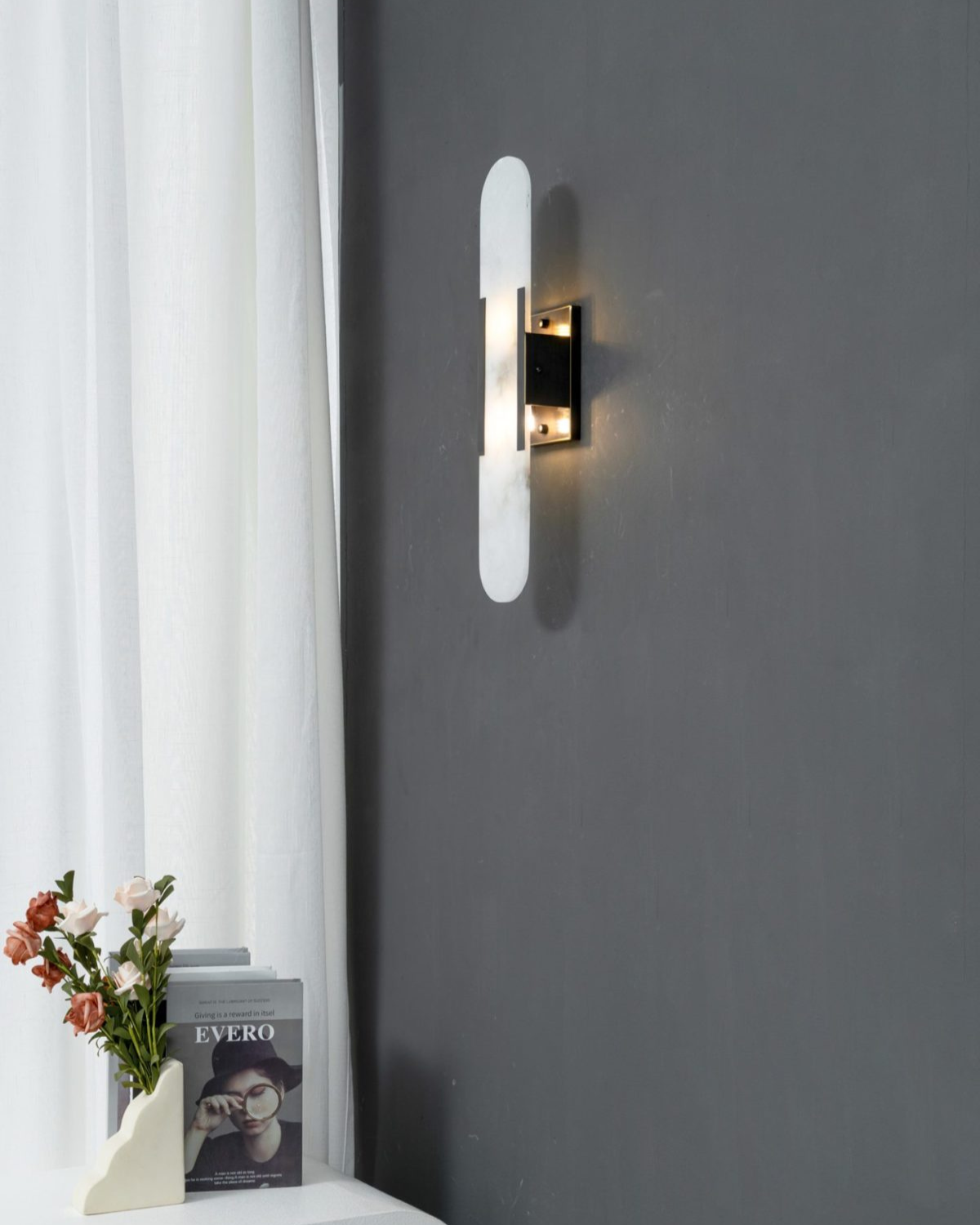 Modern Minimalist 3000K Warm Marble Elegant Wall Sconce