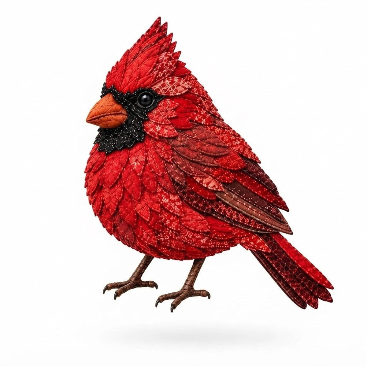 Red cardinal fabric bird design