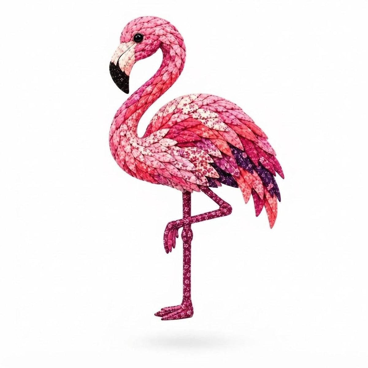 Pink flamingo fabric bird design