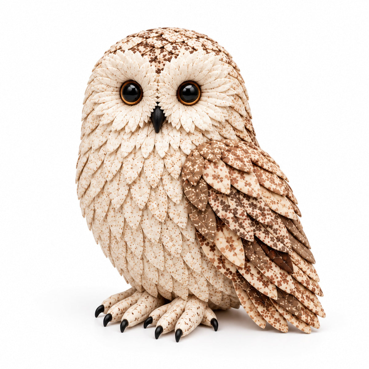 Snowy owl fabric bird design