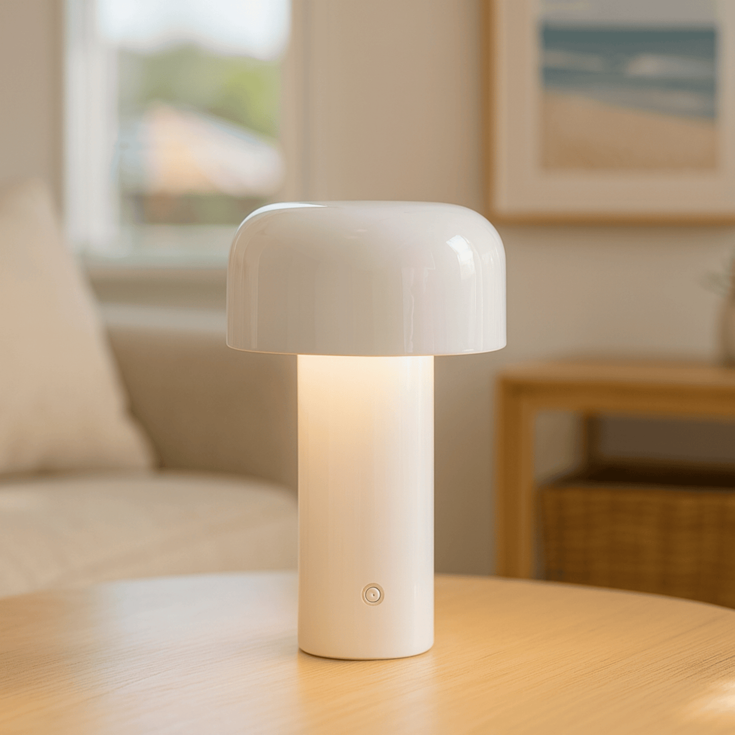 Mini Bedside Table Lamp - Modern Cordless Rechargeable - Touch Control