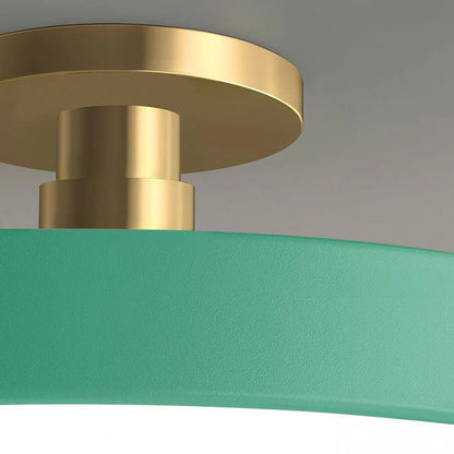 Round Acrylic Metal LED Ceiling Light – Semi Flush Mount – Hallway Living Room