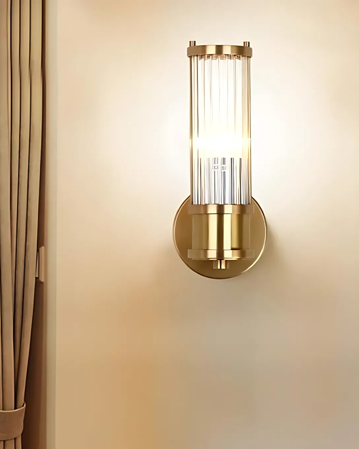 Elegant Crystal Glass Stainless Steel Contemporary Wall Sconce