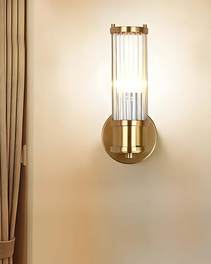 Elegant Crystal Glass Stainless Steel Contemporary Wall Sconce