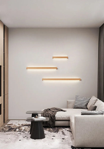 Modern Dimmable Linear Wood Acrylic Minimalist Wall Light