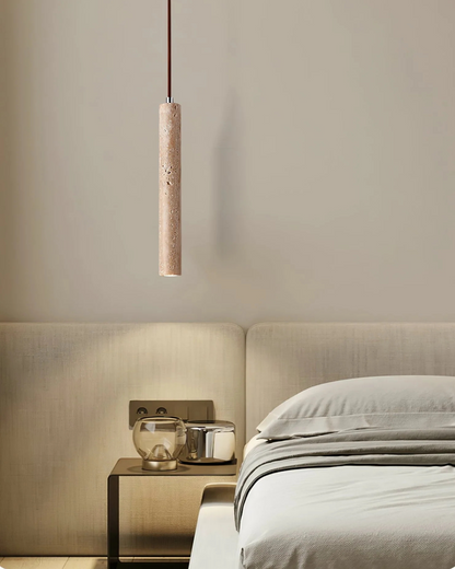 Minimalist Natural Travertine Japandi Pendant Light