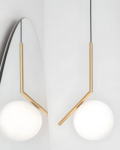 Modern Adjustable Height Glass Gold Finish Kitchen Pendant Light