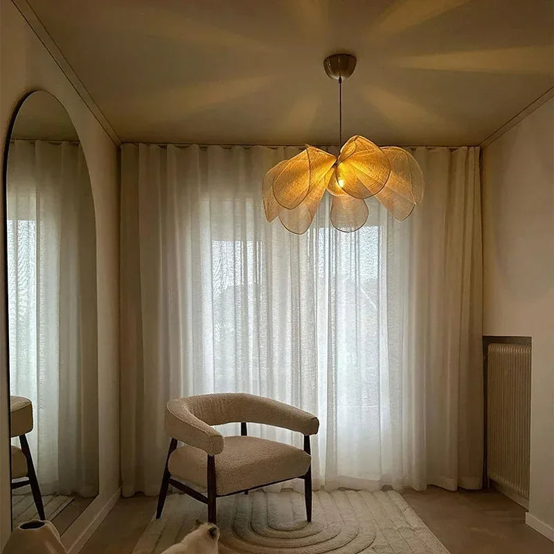 Vintage Fabric Shade Pendant Light