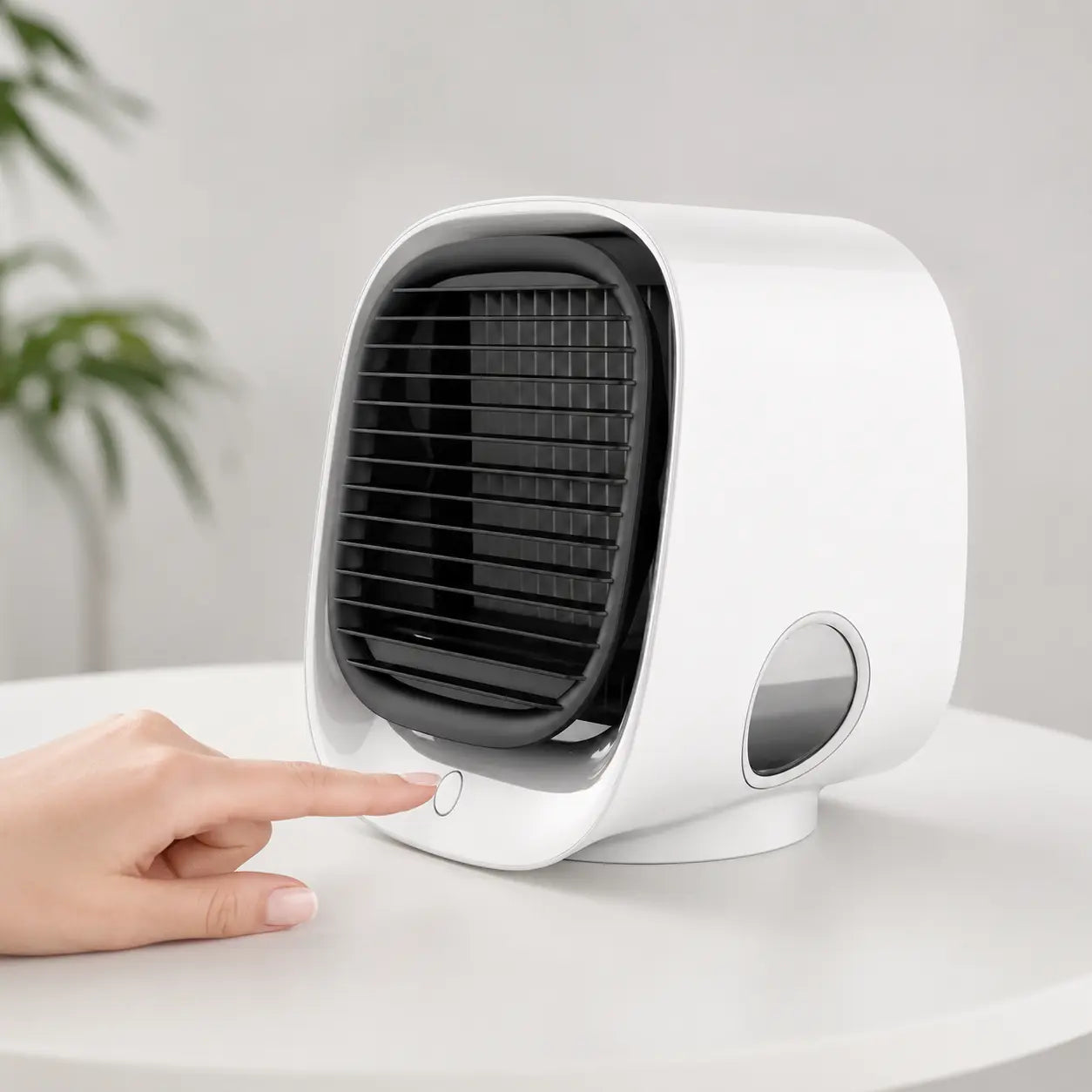 Desktop USB Air Cooler with Humidifying Mist - Portable Personal Fan for Desk or Bedside