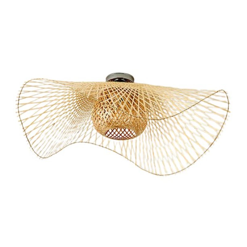 Boho Woven Rattan Ceiling Light Fixture