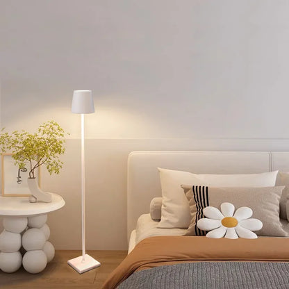 Modern Rechargeable Wireless Dimmable Touch Control Aluminum Sleek Floor Lamp