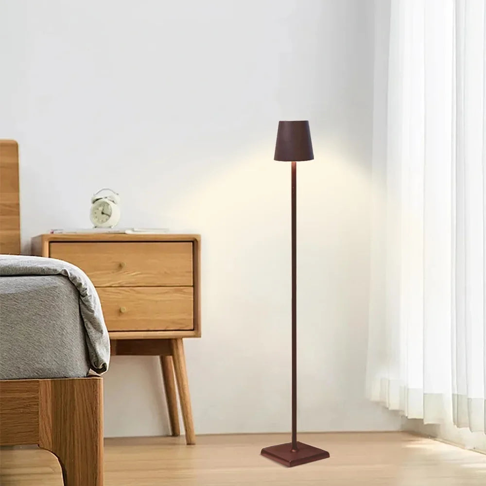 Modern Rechargeable Wireless Dimmable Touch Control Aluminum Sleek Floor Lamp