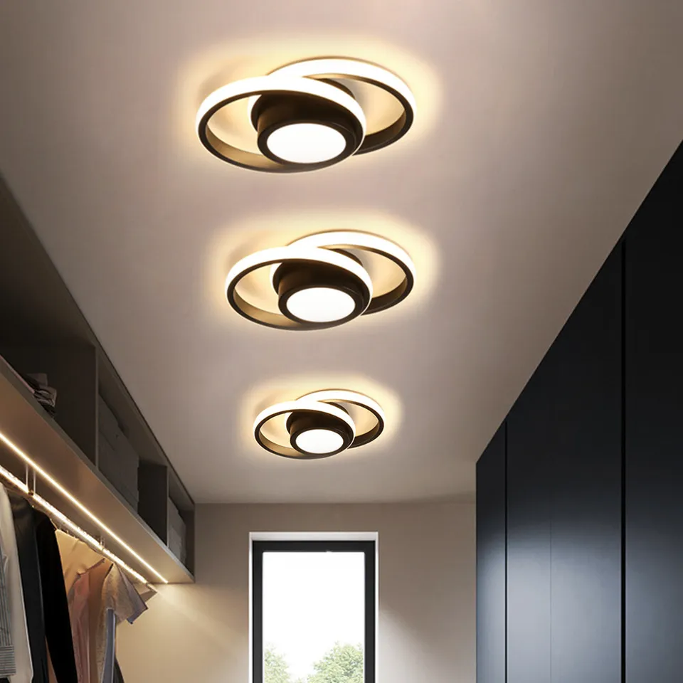 Modern Minimalist Double Ring Halo Contemporary Ceiling Light Fixture