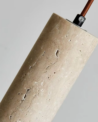 Minimalist Natural Travertine Japandi Pendant Light