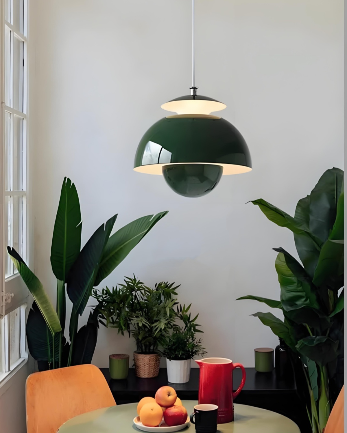 Minimalist White Steel And Aluminum Kitchen Island Pendant Light