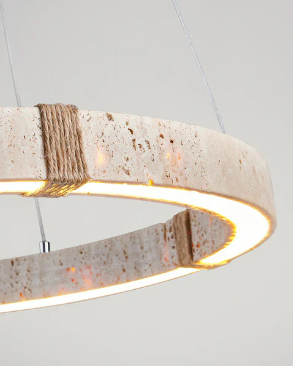 Modern Adjustable Travertine Natural Stone Pendant Light