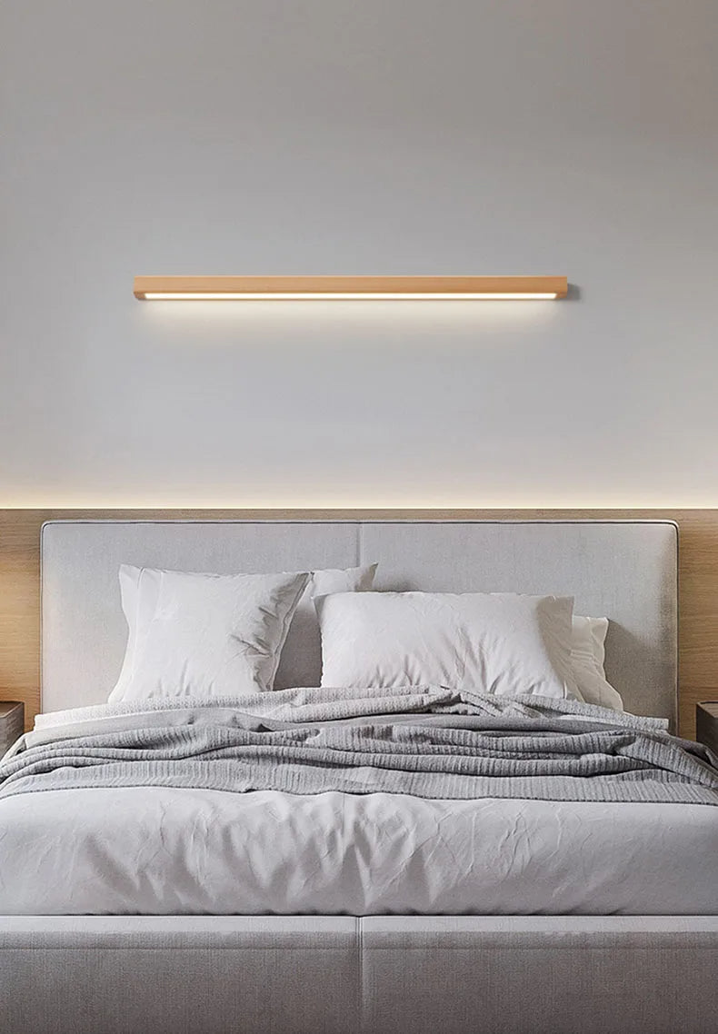 Modern Dimmable Linear Wood Acrylic Minimalist Wall Light