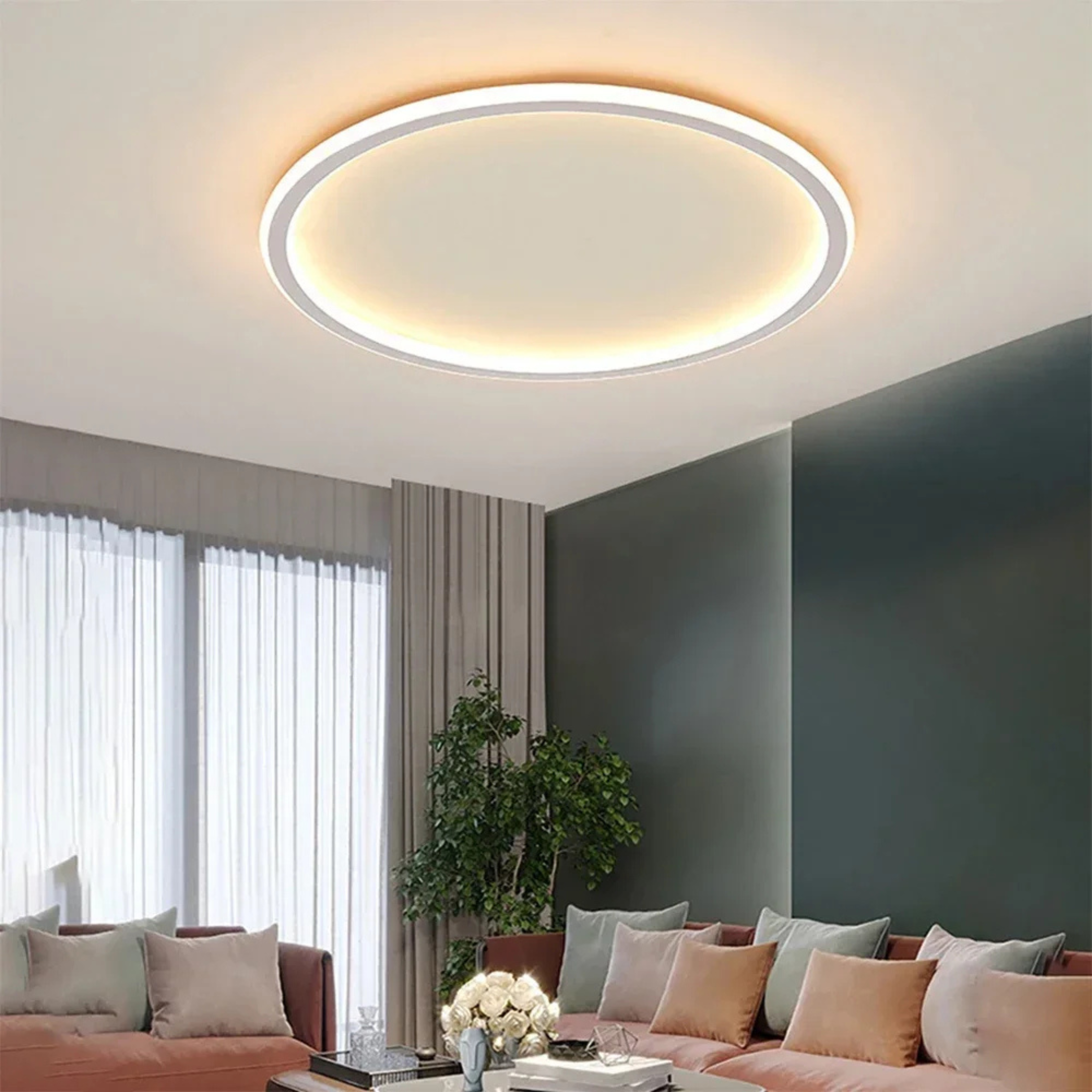 Scandinavian Modern Round LED Flush Mount Soft Illumination Ceiling Light