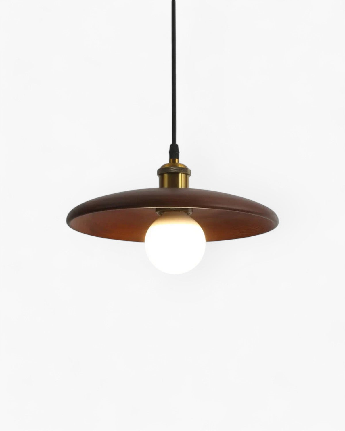 Minimalist Warm 3000K Wood Halo Pendant Light Kitchen Dining