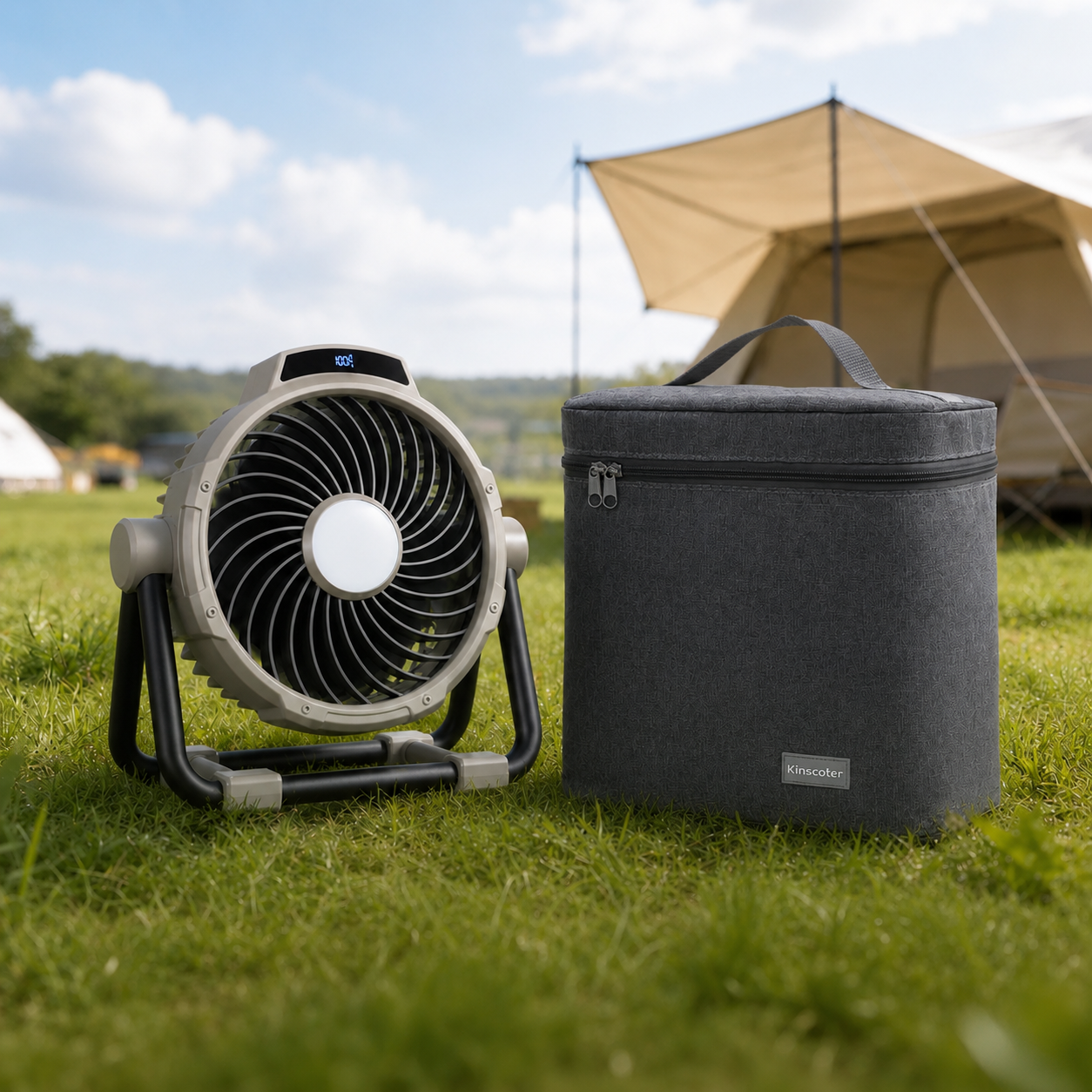 Portable Camping Fan with LED Light 20000mAh