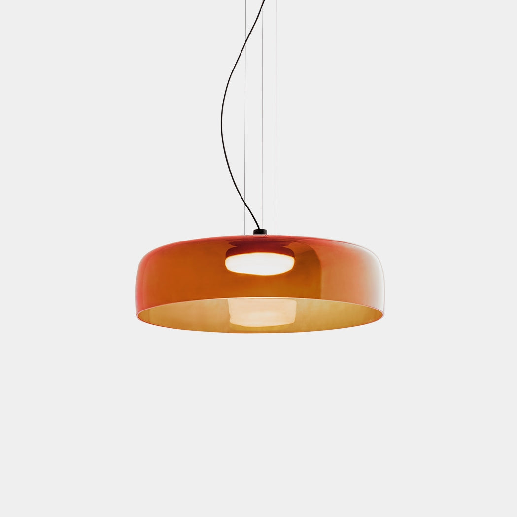 Handcrafted Adjustable Cord Glass Orange Green Gray Ceiling Light