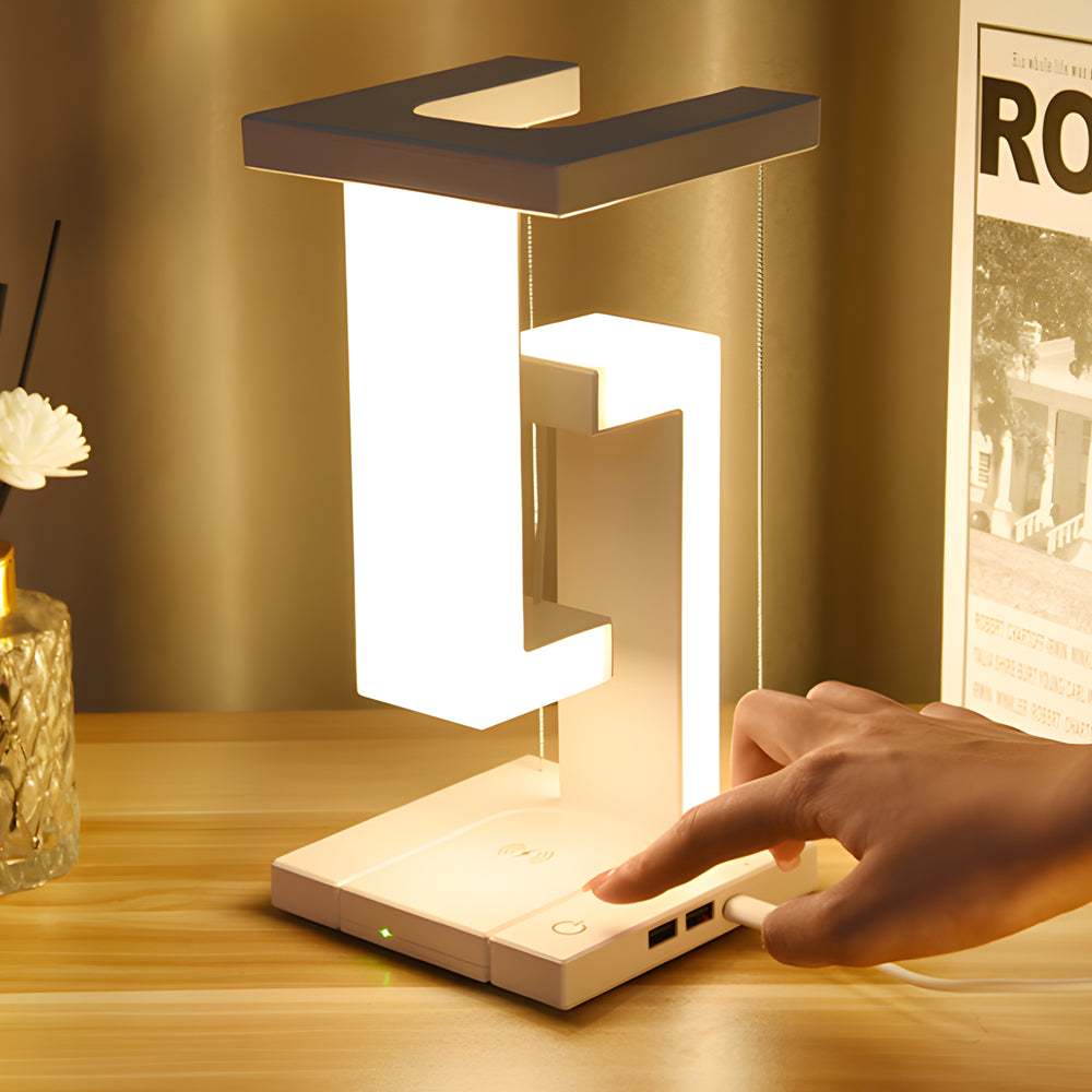 Modern LED Desk Lamp - Touch Control - Wireless & USB Charging