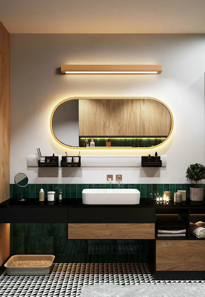 Modern Dimmable Linear Wood Acrylic Minimalist Wall Light