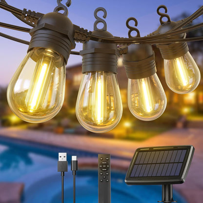 Solar Festoon Lights IP65 Waterproof Shatterproof with Remote