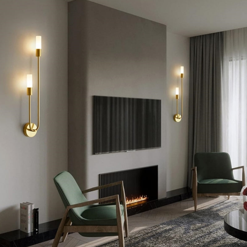 Modern Gold Wall Sconce – Set of 2 LED Corridor Lights